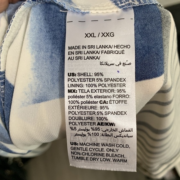 Soma Geo Print Maxi Dress Blue/White Sleeveless Square Neck size XXL - Picture 8 of 14